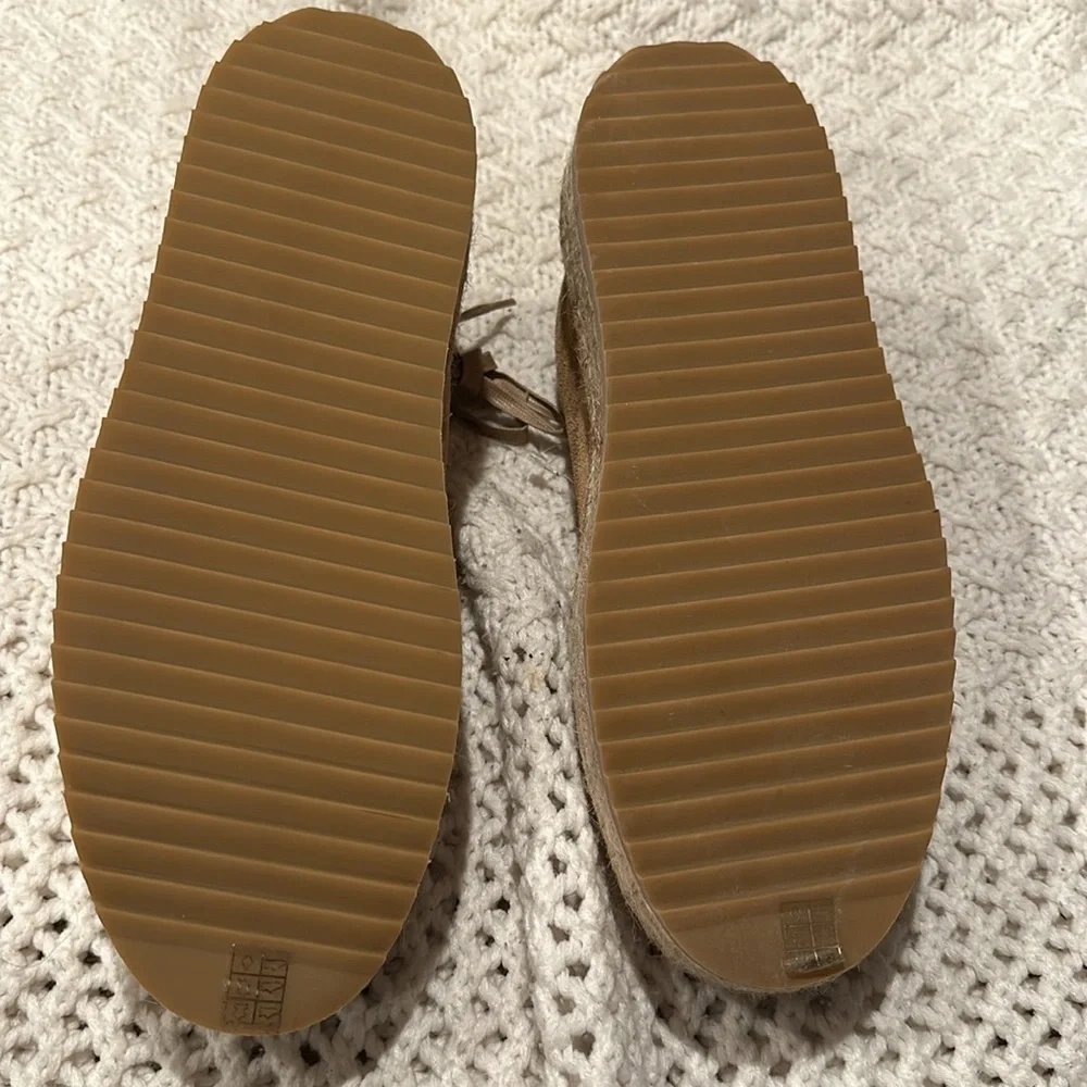 WOMENS Rag & Bone Kent Platform Espadrille Shoes In Dune Suede Size:40 (US 9)